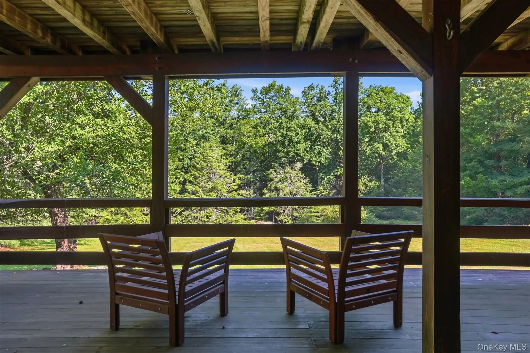 A shady spot to relax after a good workout in the home gym. A shady spot to relax after a good workout in the home gym.