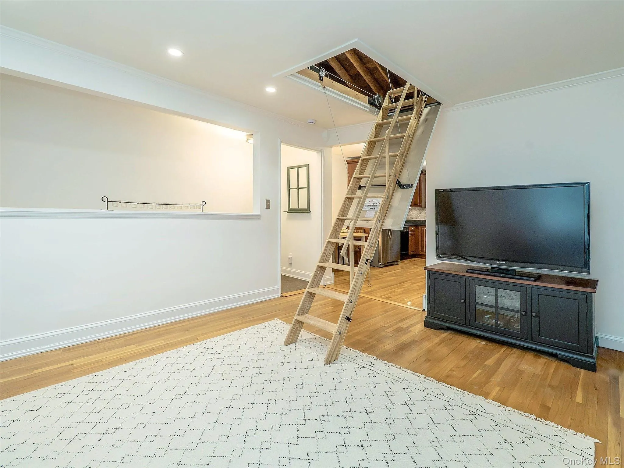 Pull down attic access with top of the line sturdy wood stairs Pull down attic access with top of the line sturdy wood stairs