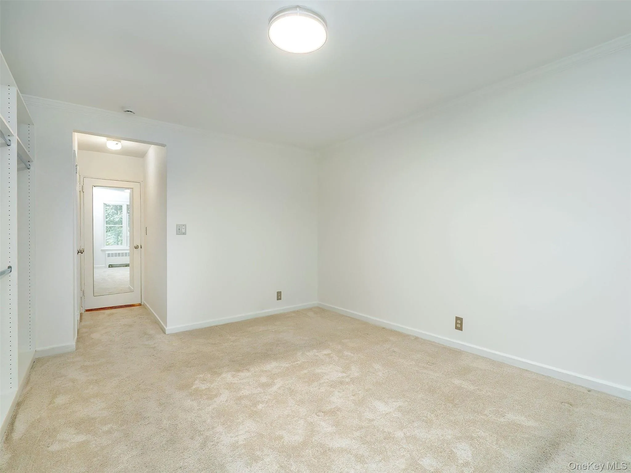 Large bedroom with carpeting Large bedroom with carpeting