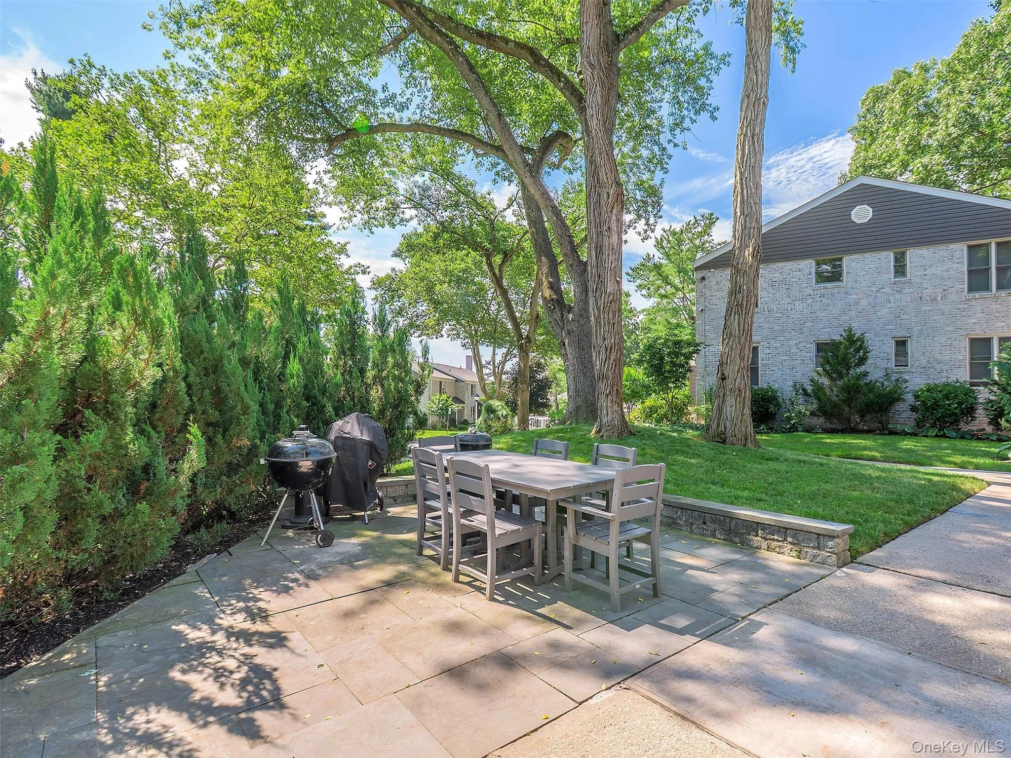 Shared patio for grilling and entertaining Shared patio for grilling and entertaining