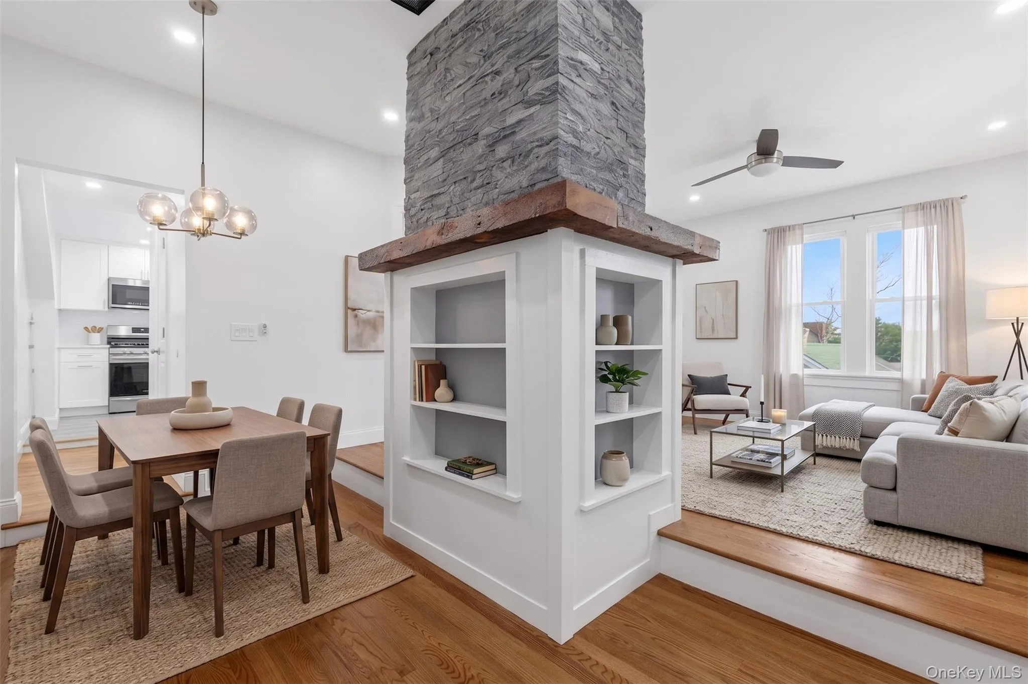 Virtually Staged Dining and Living Area Virtually Staged Dining and Living Area