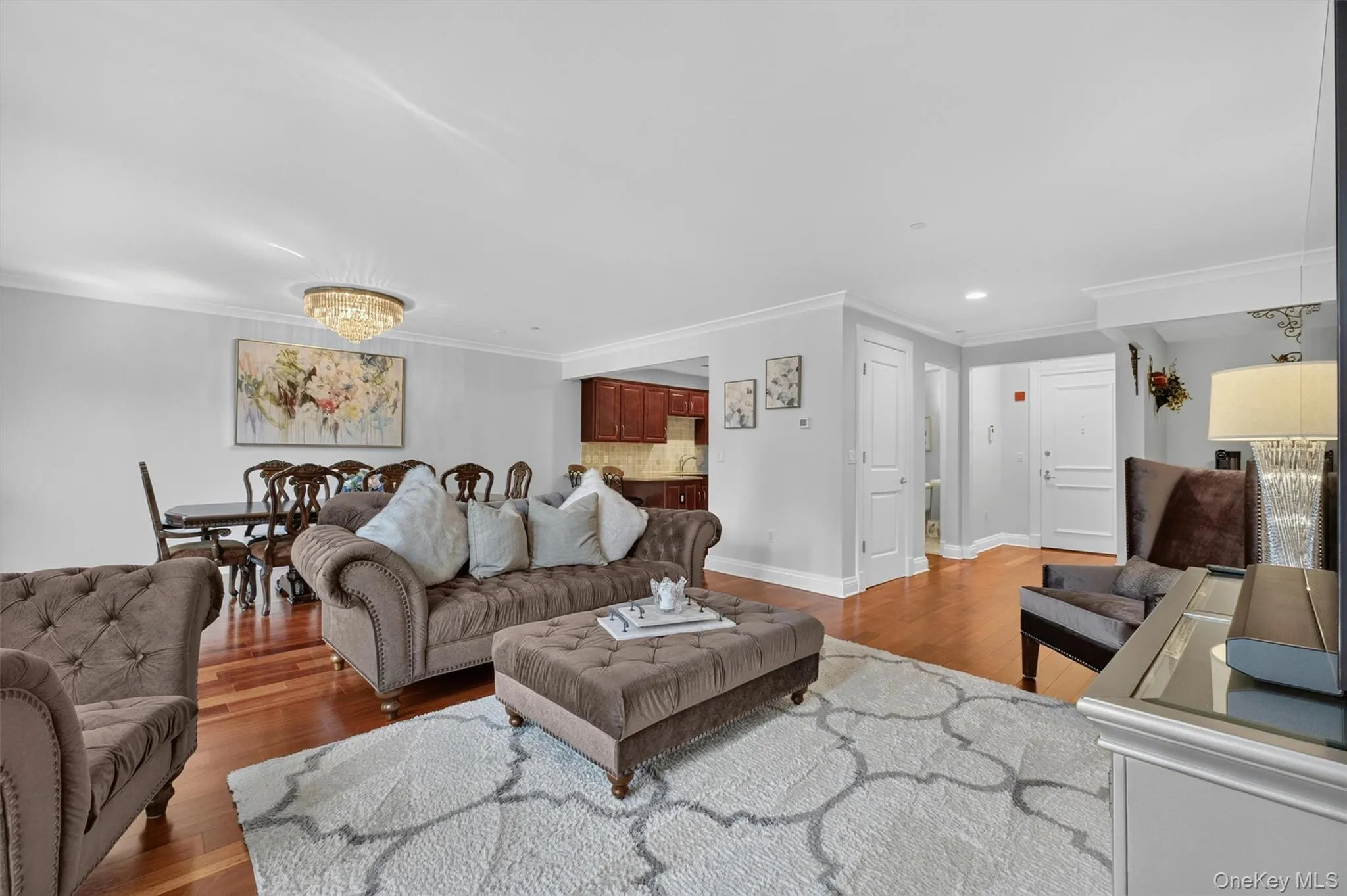 Sophisticated living and dining rooms featuring timeless style. Sophisticated living and dining rooms featuring timeless style.