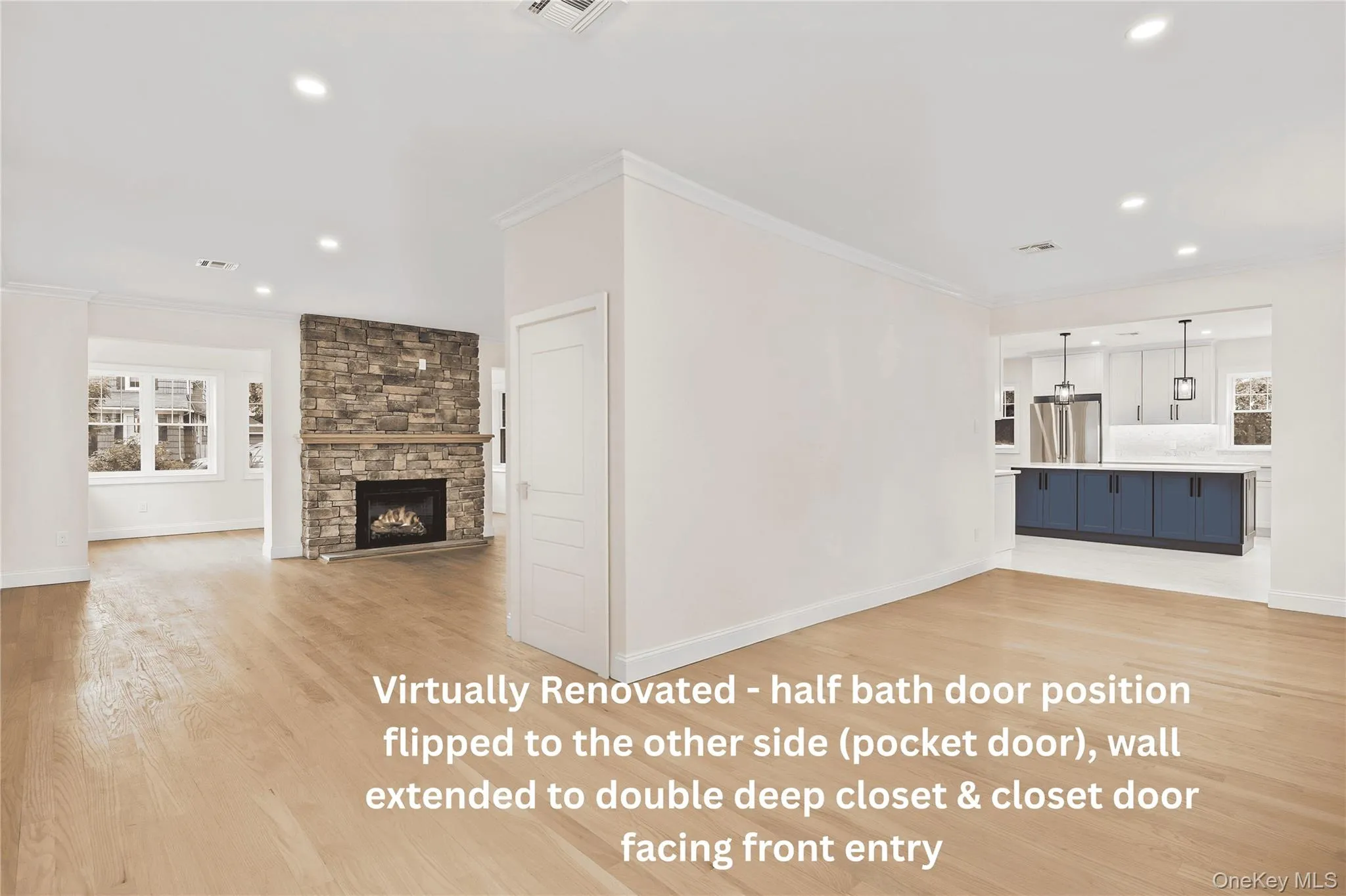 The builder will move the doors and extend the closet to a double deep closet at cost as an option. The builder will move the doors and extend the closet to a double deep closet at cost as an option.
