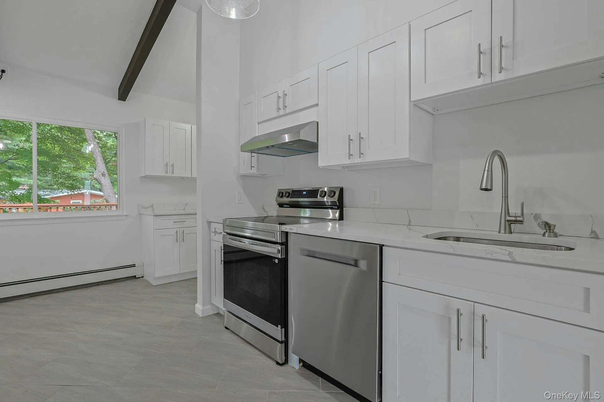 White cabinets, quartz countertops and all new stainless steel appliances White cabinets, quartz countertops and all new stainless steel appliances