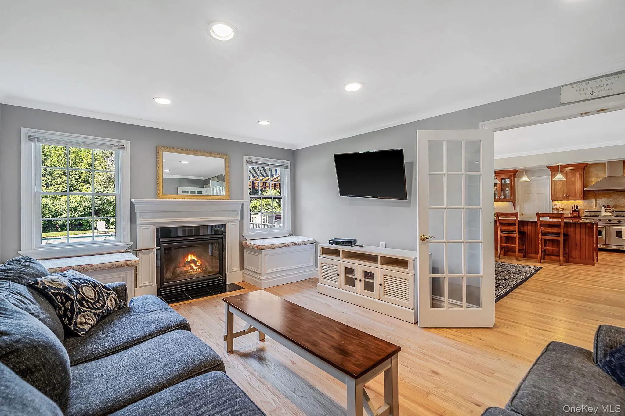 Den with Recessed Lighting, HW Floors, Woodburning Fireplace Den with Recessed Lighting, HW Floors, Woodburning Fireplace