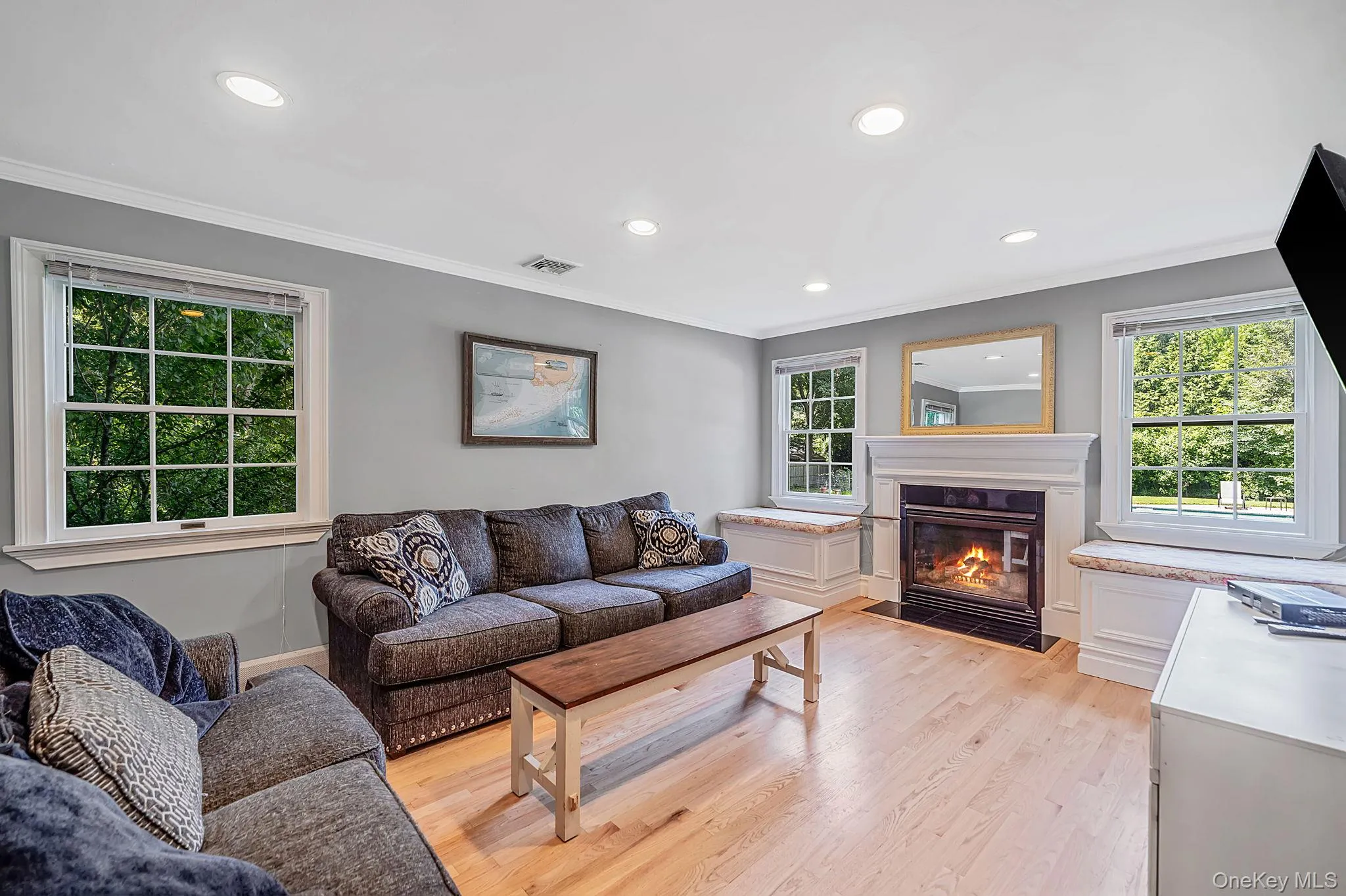 Den with Recessed Lighting, HW Floors, Woodburning Fireplace Den with Recessed Lighting, HW Floors, Woodburning Fireplace