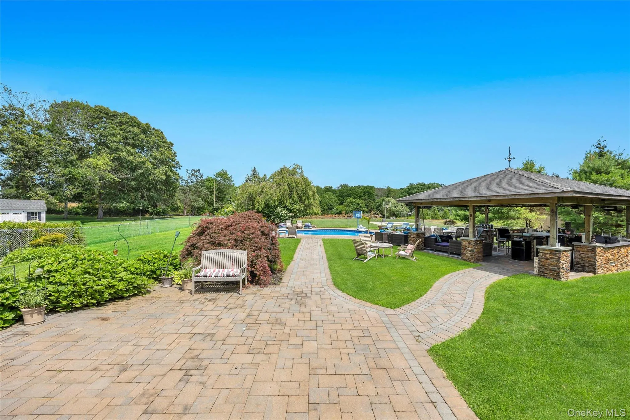 Pavers leading to Custom In Ground Pool and Gazebo Pavers leading to Custom In Ground Pool and Gazebo