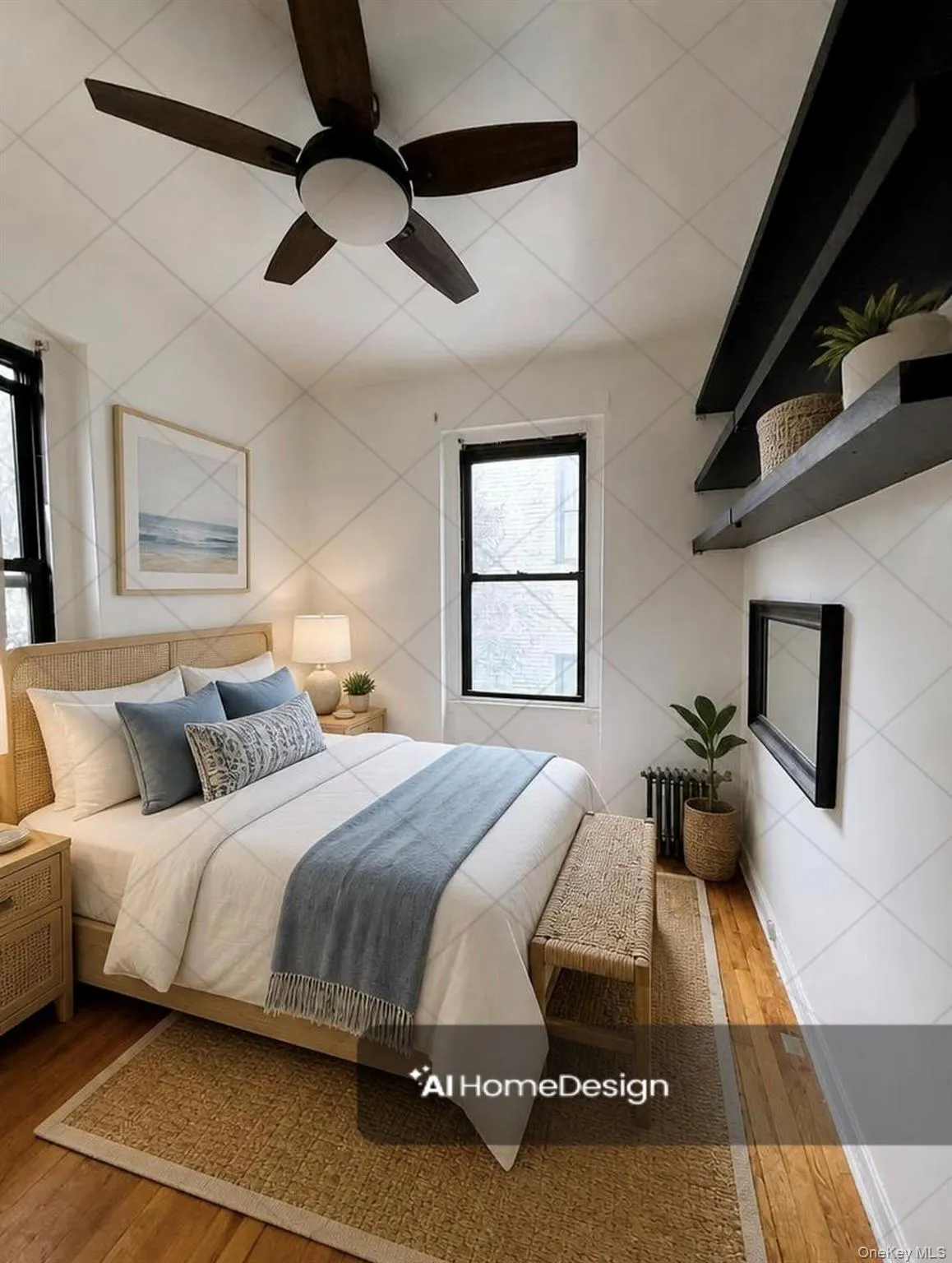 Virtually staged bedroom Virtually staged bedroom