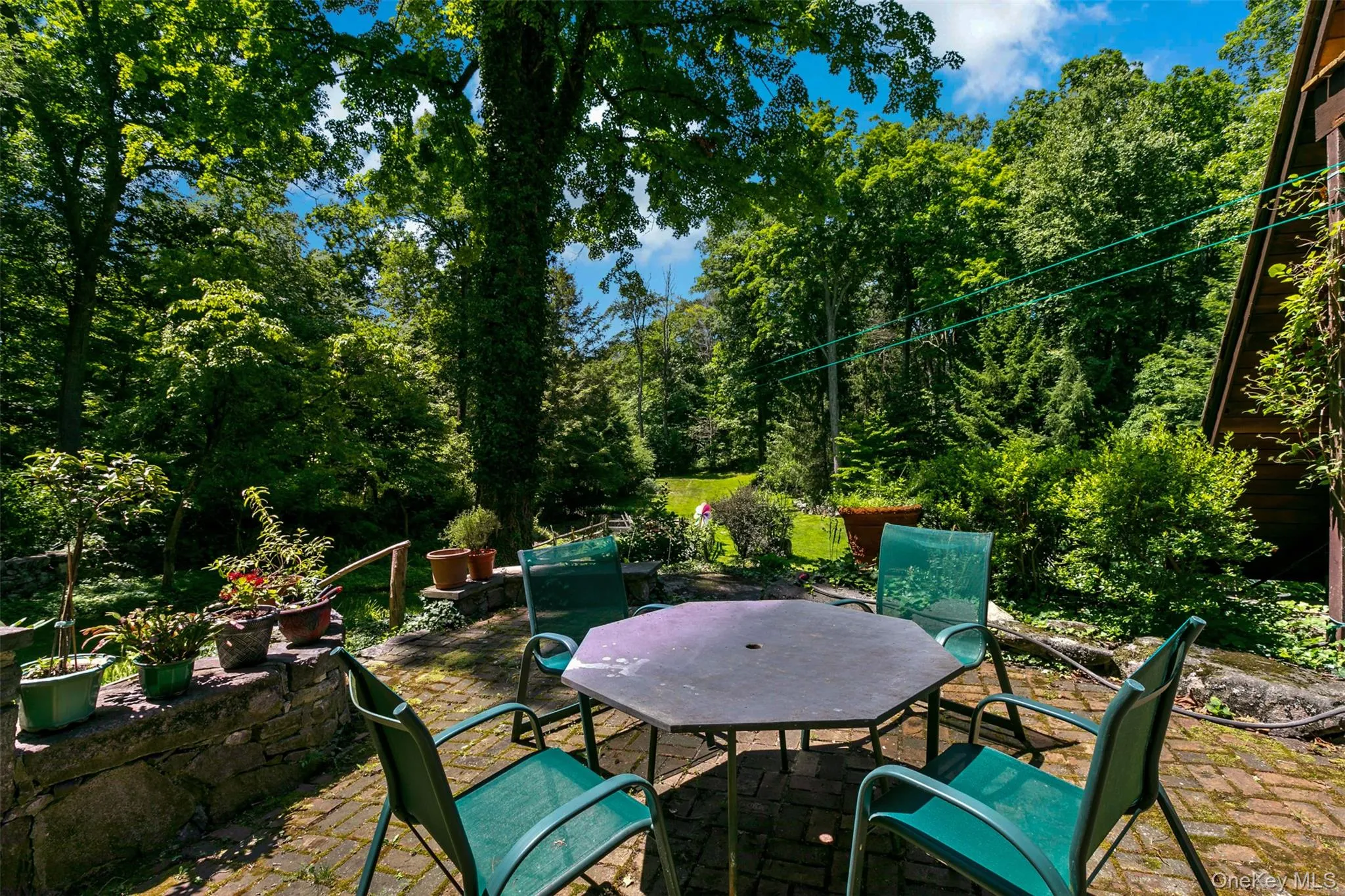 Terrace with views to the vegetable and flower garden. Terrace with views to the vegetable and flower garden.