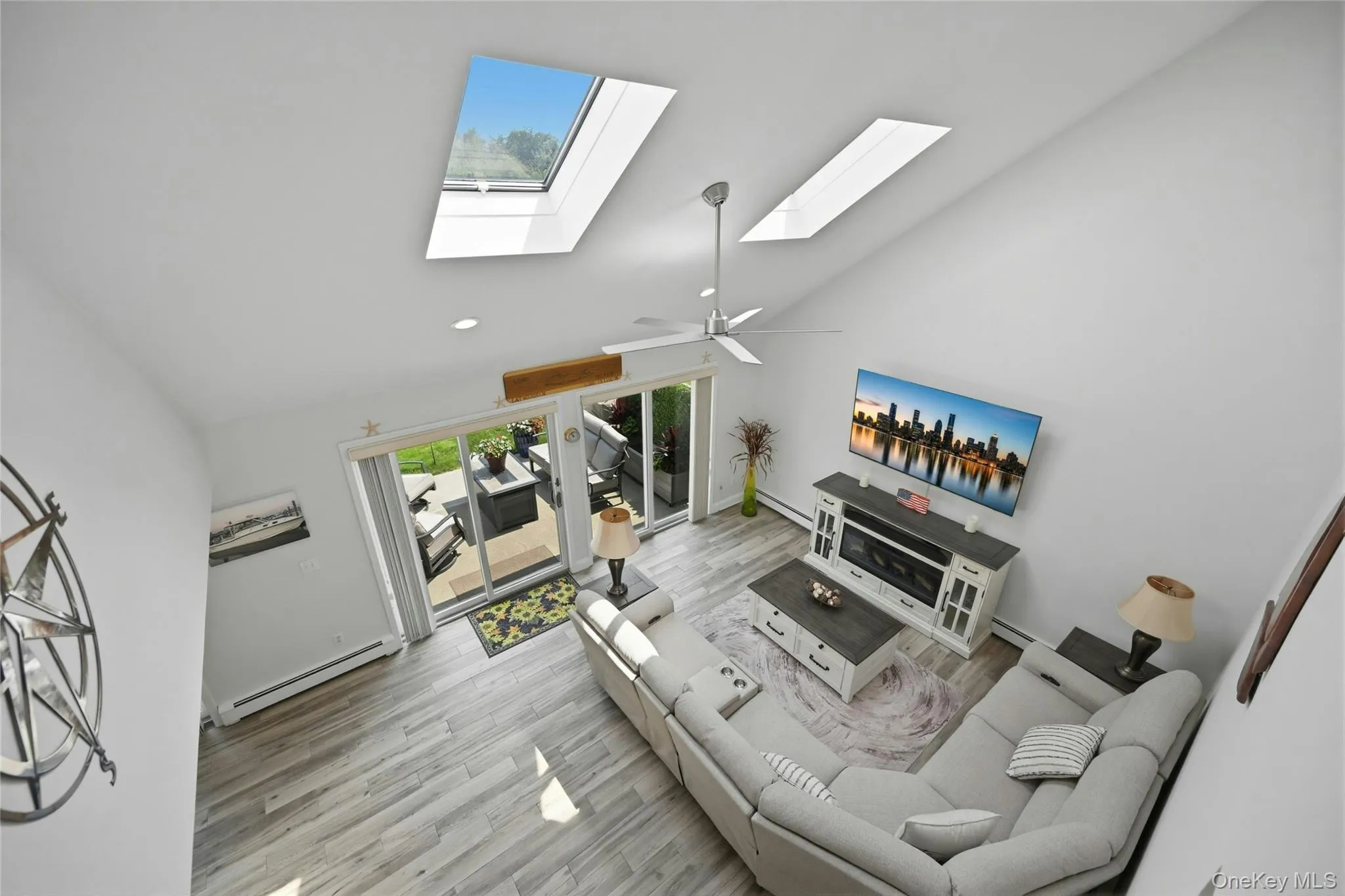 Living room with Skylights Living room with Skylights