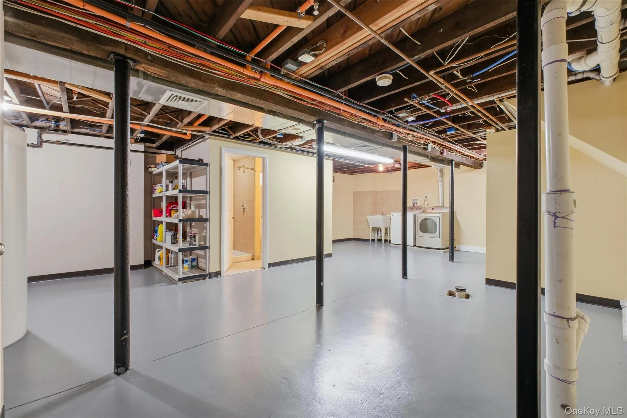 Partially finished basement Partially finished basement