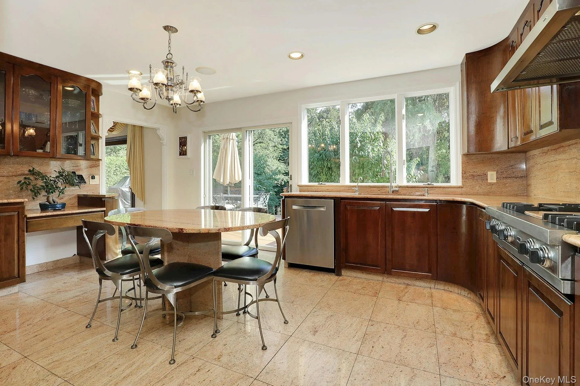 Kitchen with large doors and windows Kitchen with large doors and windows