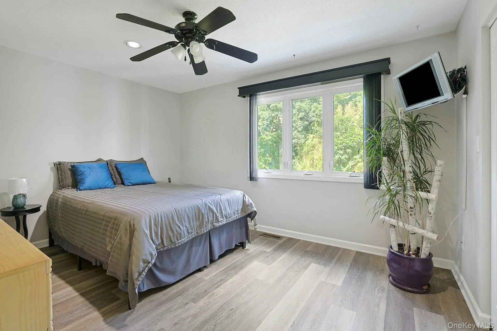 2nd bedroom with ceiling fan, large closet and plenty of natural light 2nd bedroom with ceiling fan, large closet and plenty of natural light