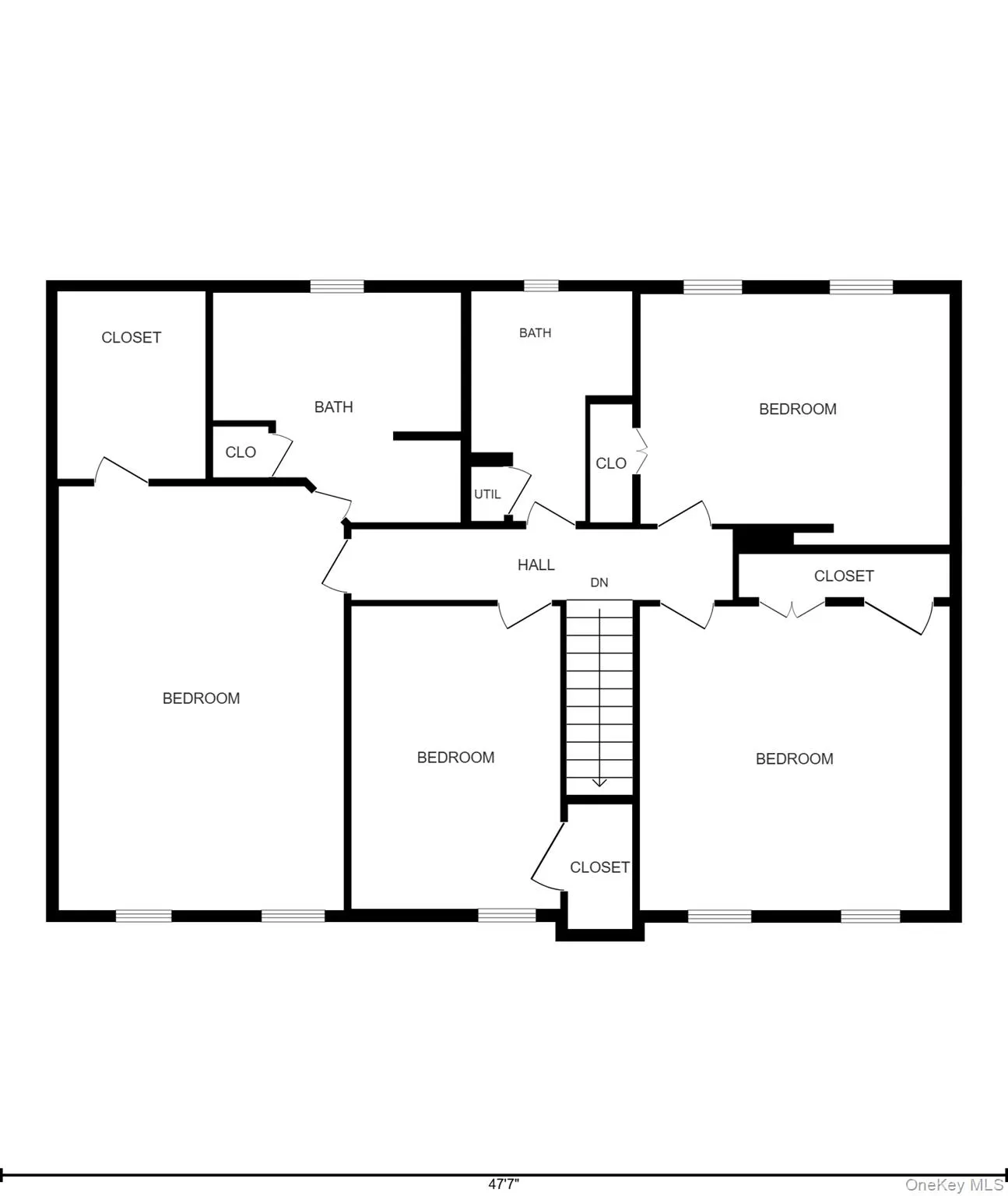 Second level floor plan. Second level floor plan.