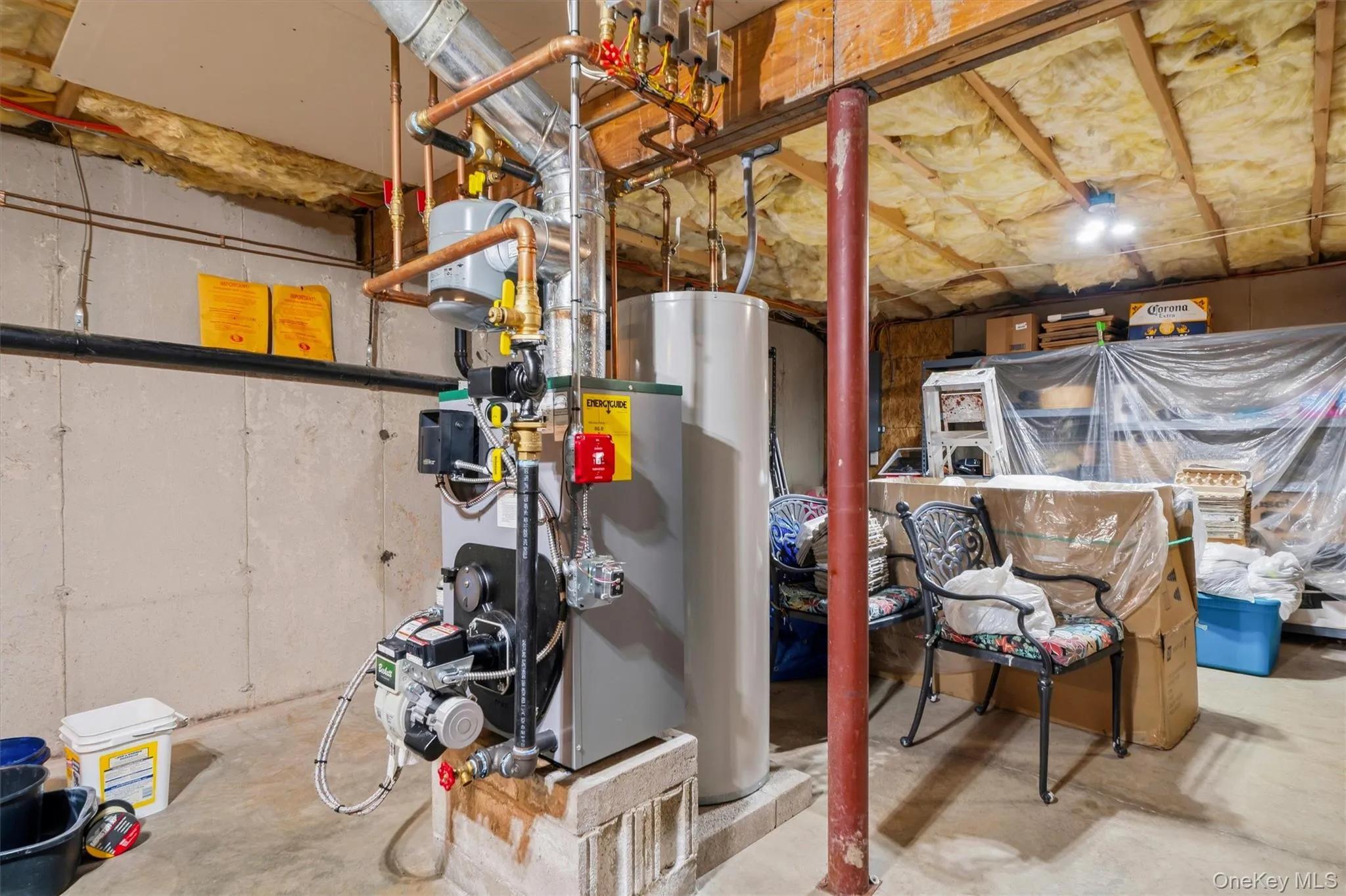 Unfinished basement with new furnace installed in 2026. Unfinished basement with new furnace installed in 2026.