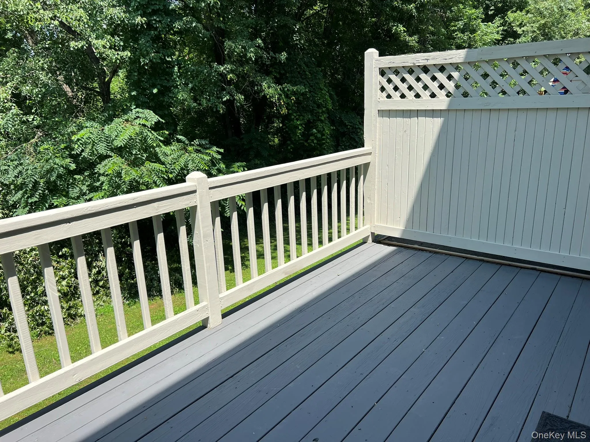 The spacious deck with plenty of room for a table and chairs, creating the perfect setting for outdoor dining, relaxing, and entertaining. The spacious deck with plenty of room for a table and chairs, creating the perfect setting for outdoor dining, relaxing, and entertaining.