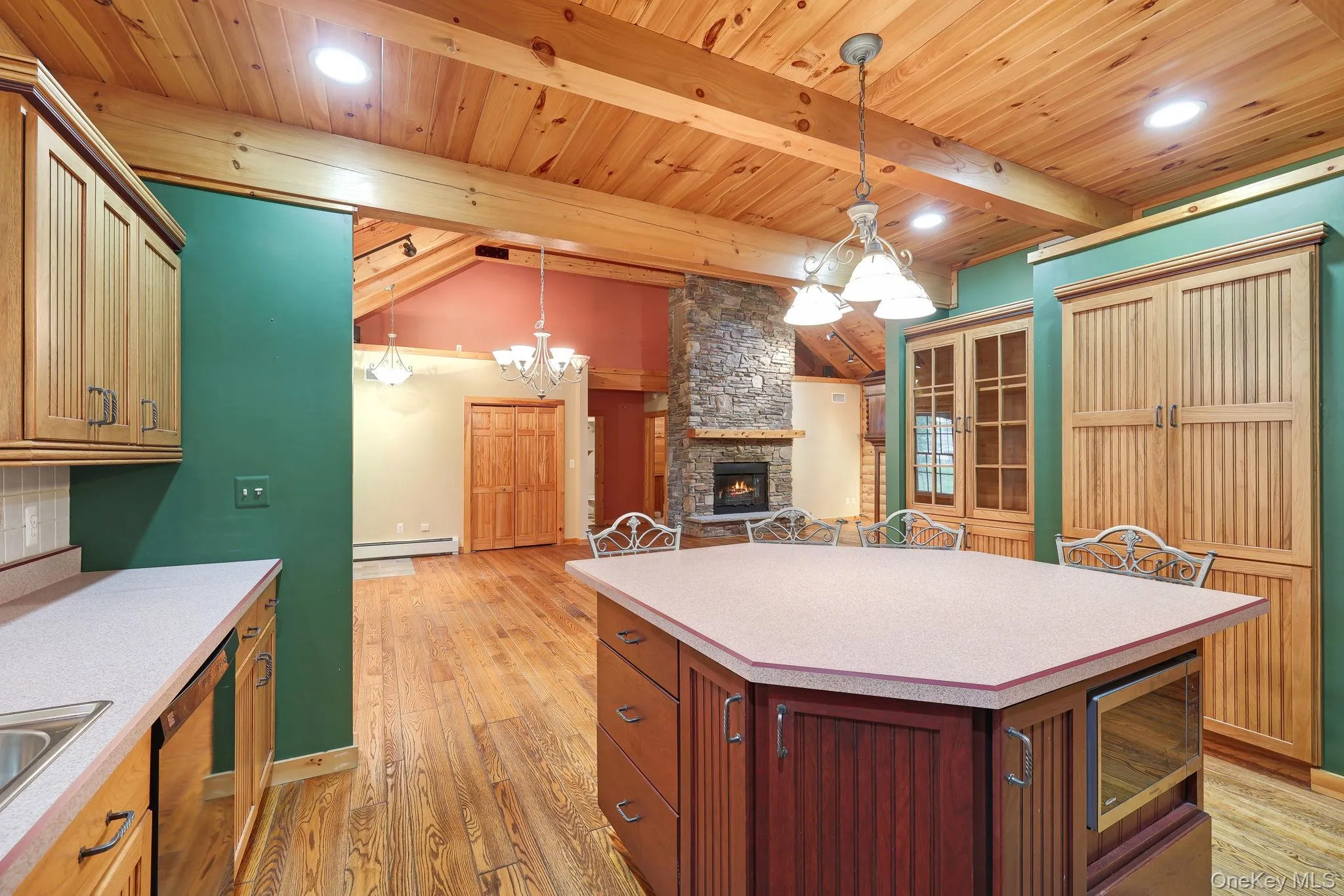 Kitchen island with built-in custom cabinetry. Kitchen island with built-in custom cabinetry.