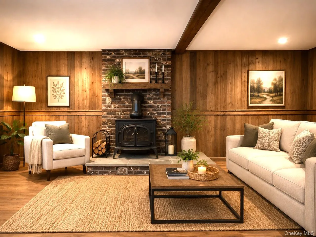 Staged Family room shows the warmth and coziness of how it could look. Staged Family room shows the warmth and coziness of how it could look.