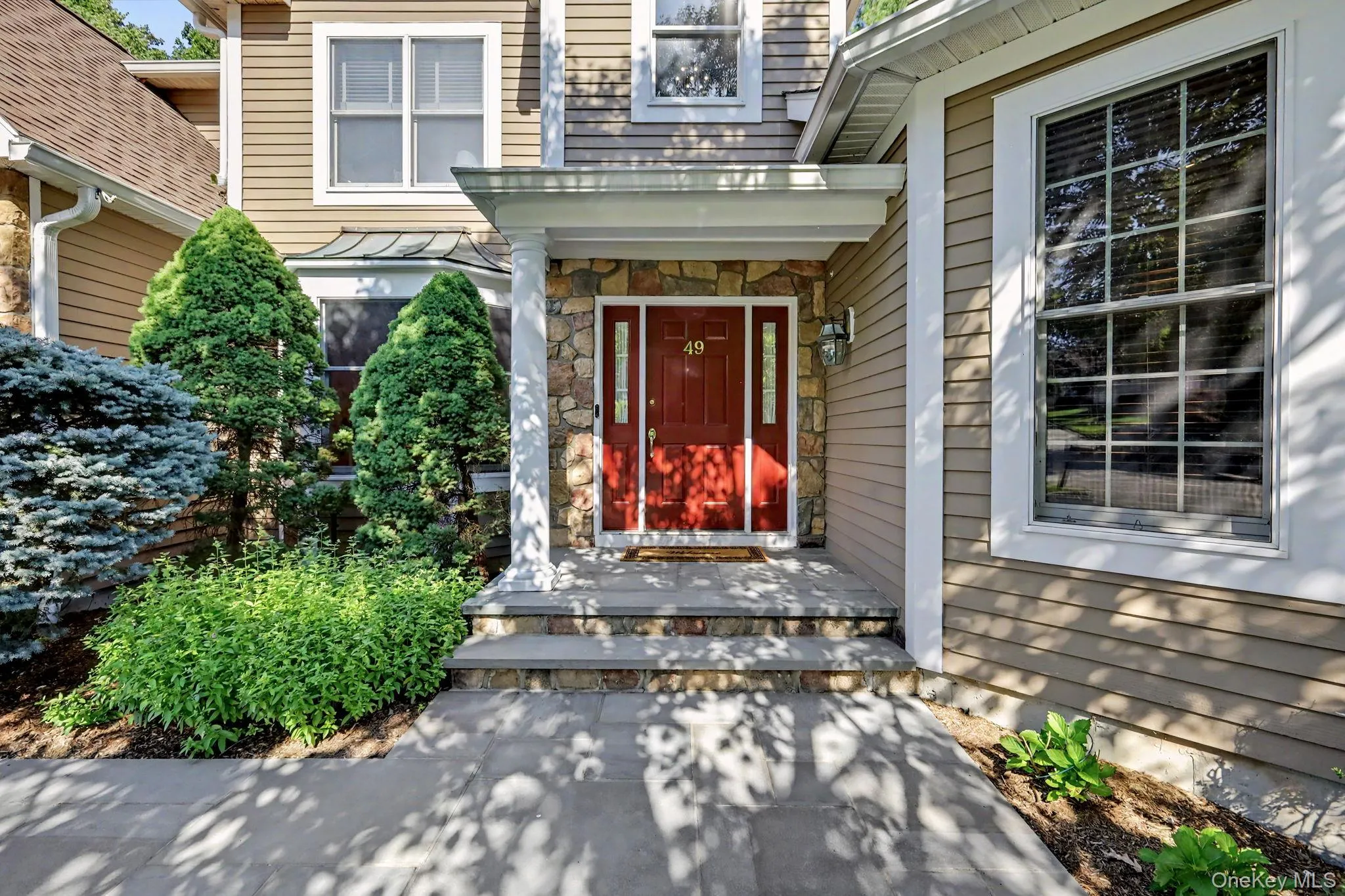 Red entry door Red entry door