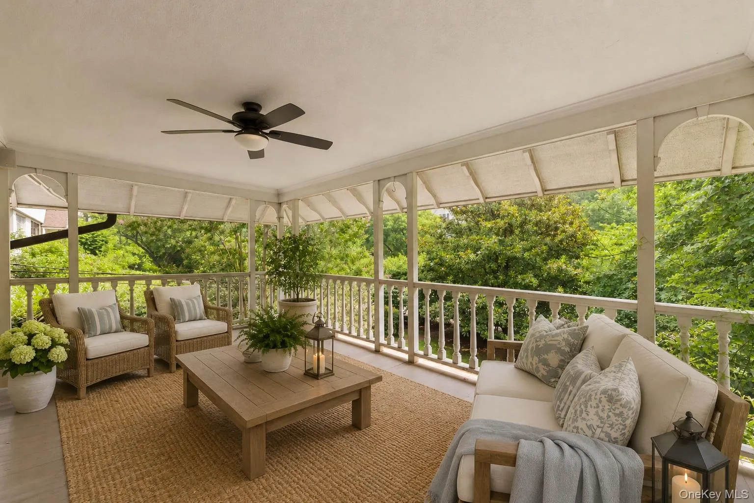 Virtually staged second level Covered Porch located off of the Primary Bedroom Ensuite. Virtually staged second level Covered Porch located off of the Primary Bedroom Ensuite.