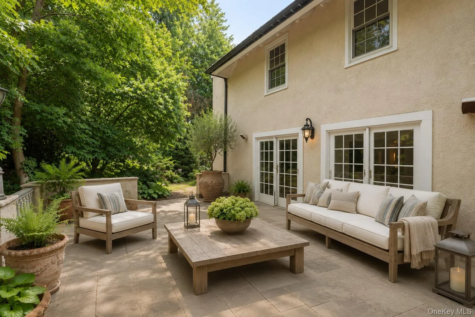 Virtually staged Veranda located off of the Sunroom. Virtually staged Veranda located off of the Sunroom.