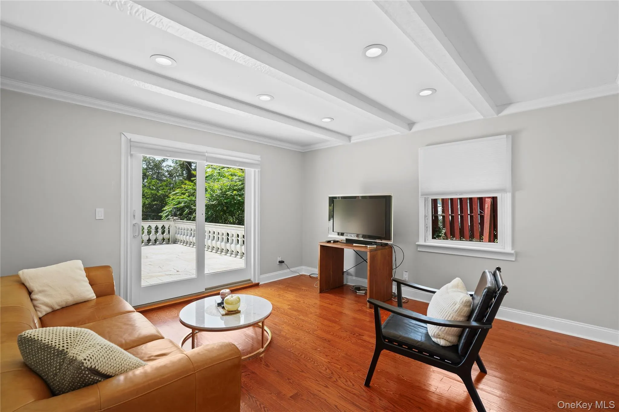 Family Room with slider to charming front terrace Family Room with slider to charming front terrace
