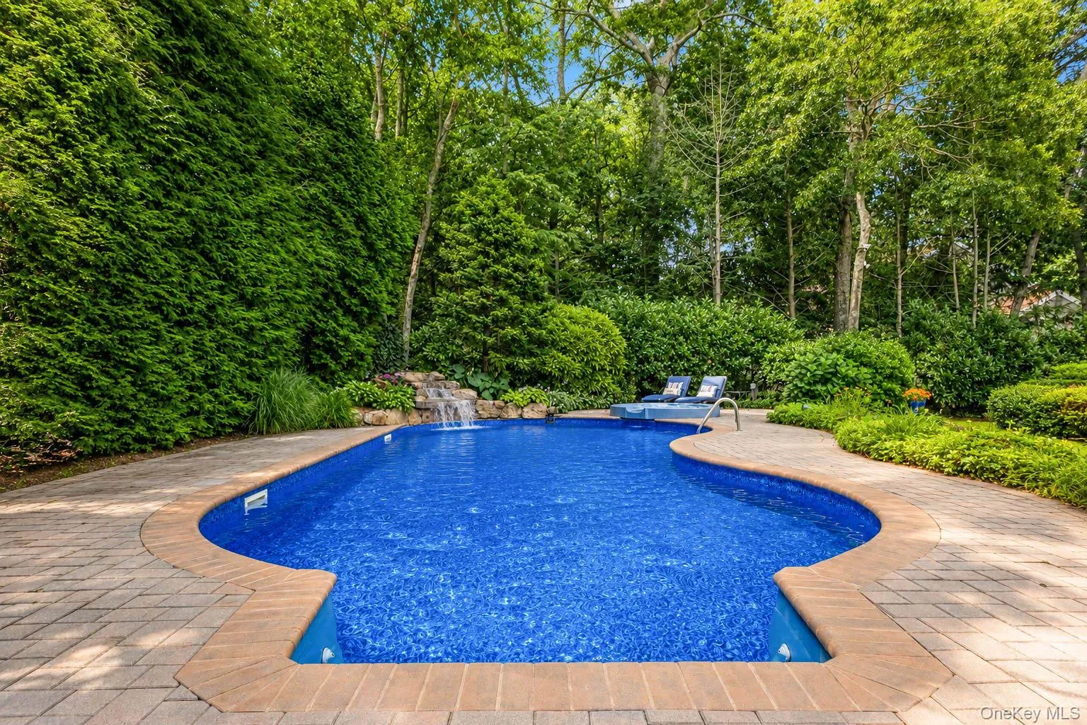 Heated pool with bricj patio Heated pool with bricj patio