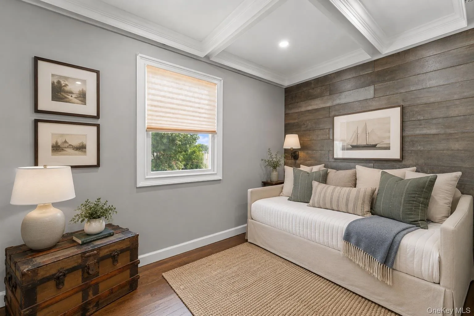 Virtually Staged Bedroom 3 with beamed Ceiling . Virtually Staged Bedroom 3 with beamed Ceiling .