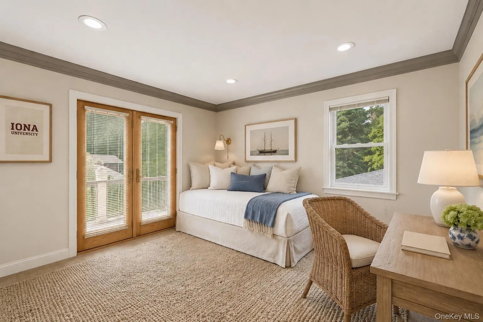 Virtually Staged Bedroom 4 with baclony. Virtually Staged Bedroom 4 with baclony.
