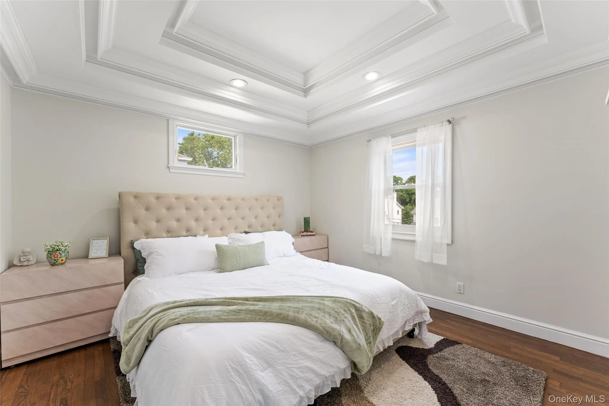 Primary Bedroom.featuring tray ceiling. Primary Bedroom.featuring tray ceiling.