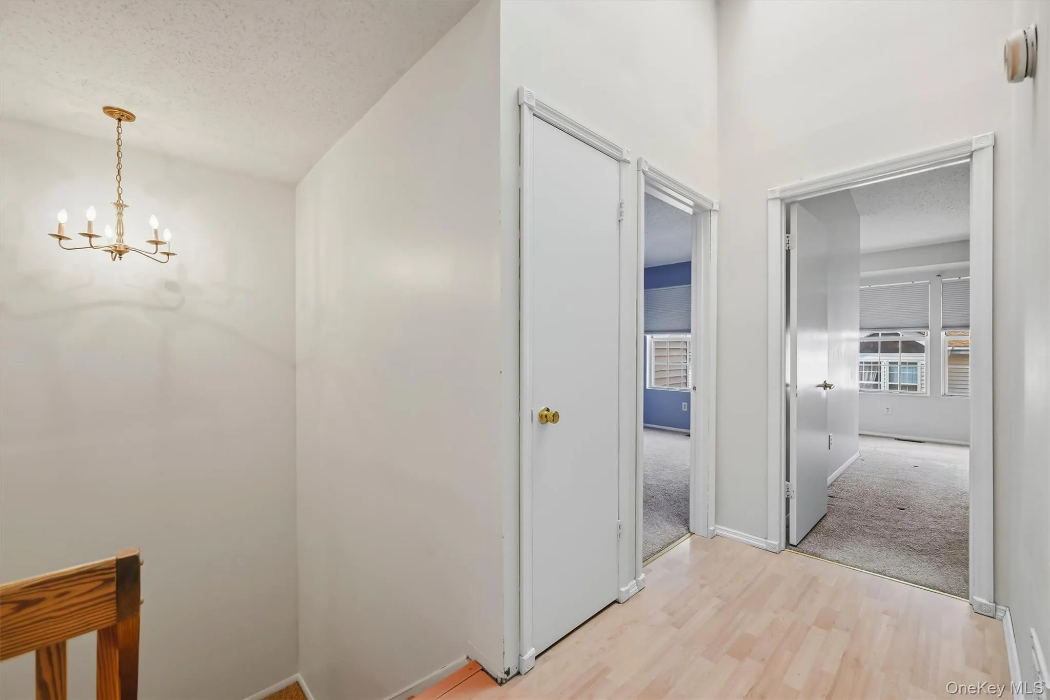 There are two upstairs hall closets and a skylight. There are two upstairs hall closets and a skylight.
