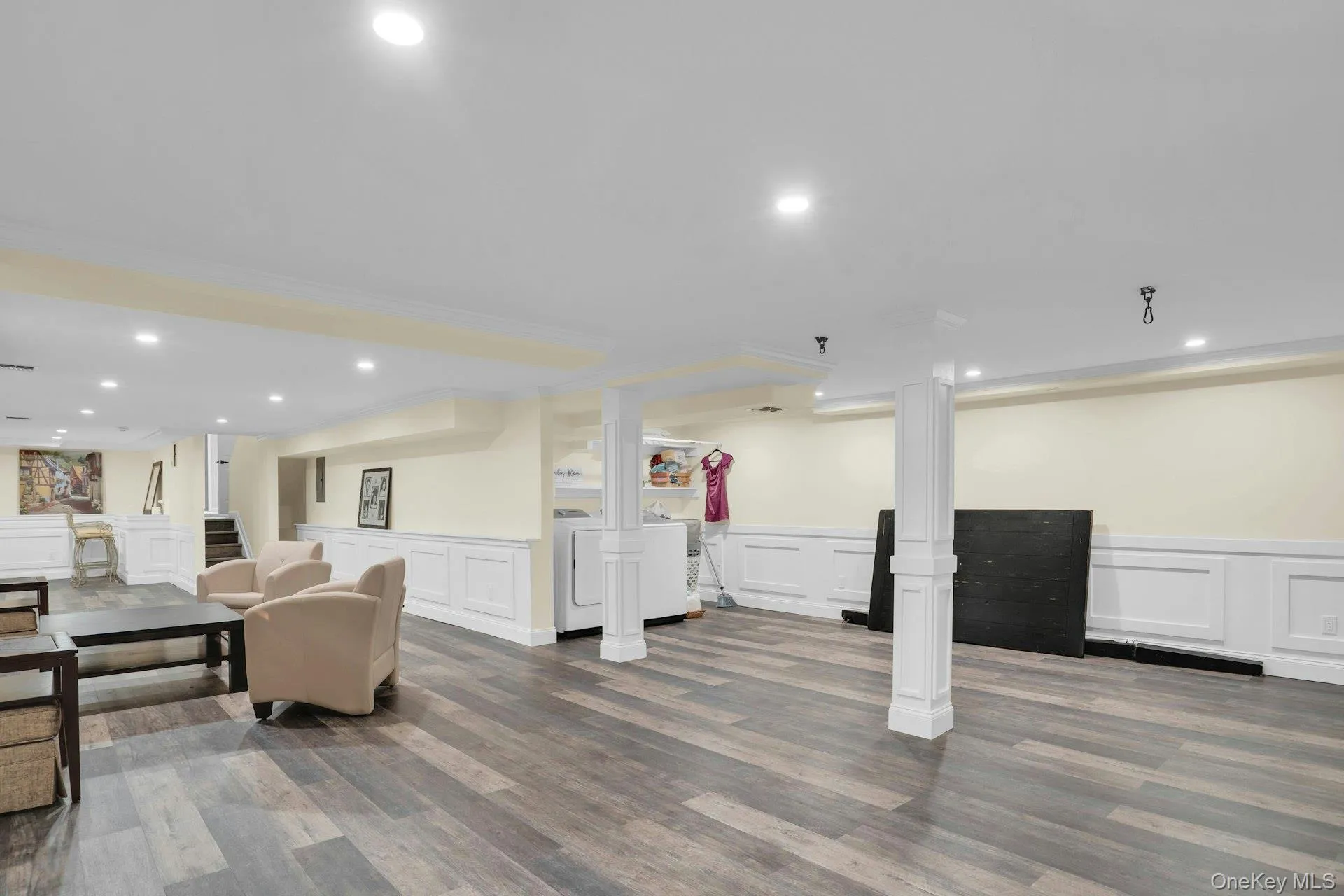 Really nice finished basement with laundry down here. Really nice finished basement with laundry down here.