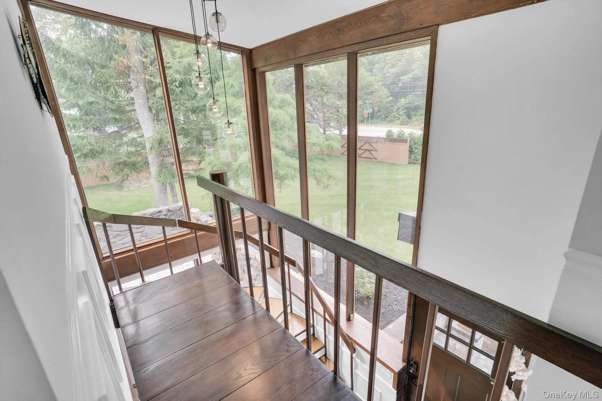 Top of the mid-century mod staircase. Top of the mid-century mod staircase.
