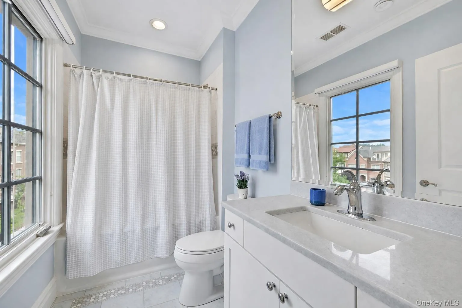 Marble vanity and stunning custom marble tile work throughout Marble vanity and stunning custom marble tile work throughout