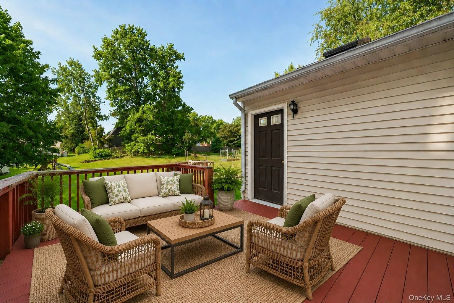 Virtually Staged . Spacious deck with room for grilling and outdoor dining, surrounded by mature trees for added shade and privacy. Virtually Staged . Spacious deck with room for grilling and outdoor dining, surrounded by mature trees for added shade and privacy.