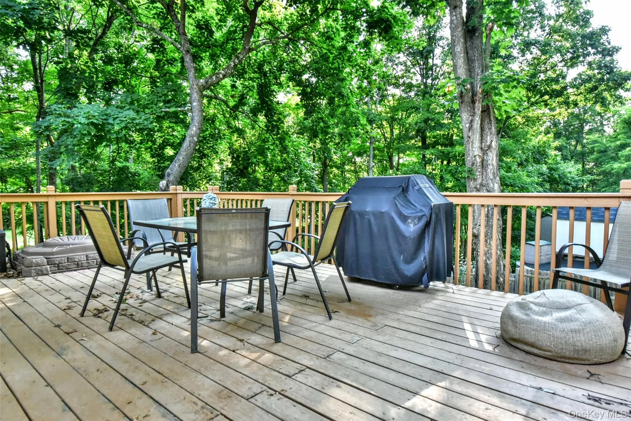 Deck overlooking State land Deck overlooking State land
