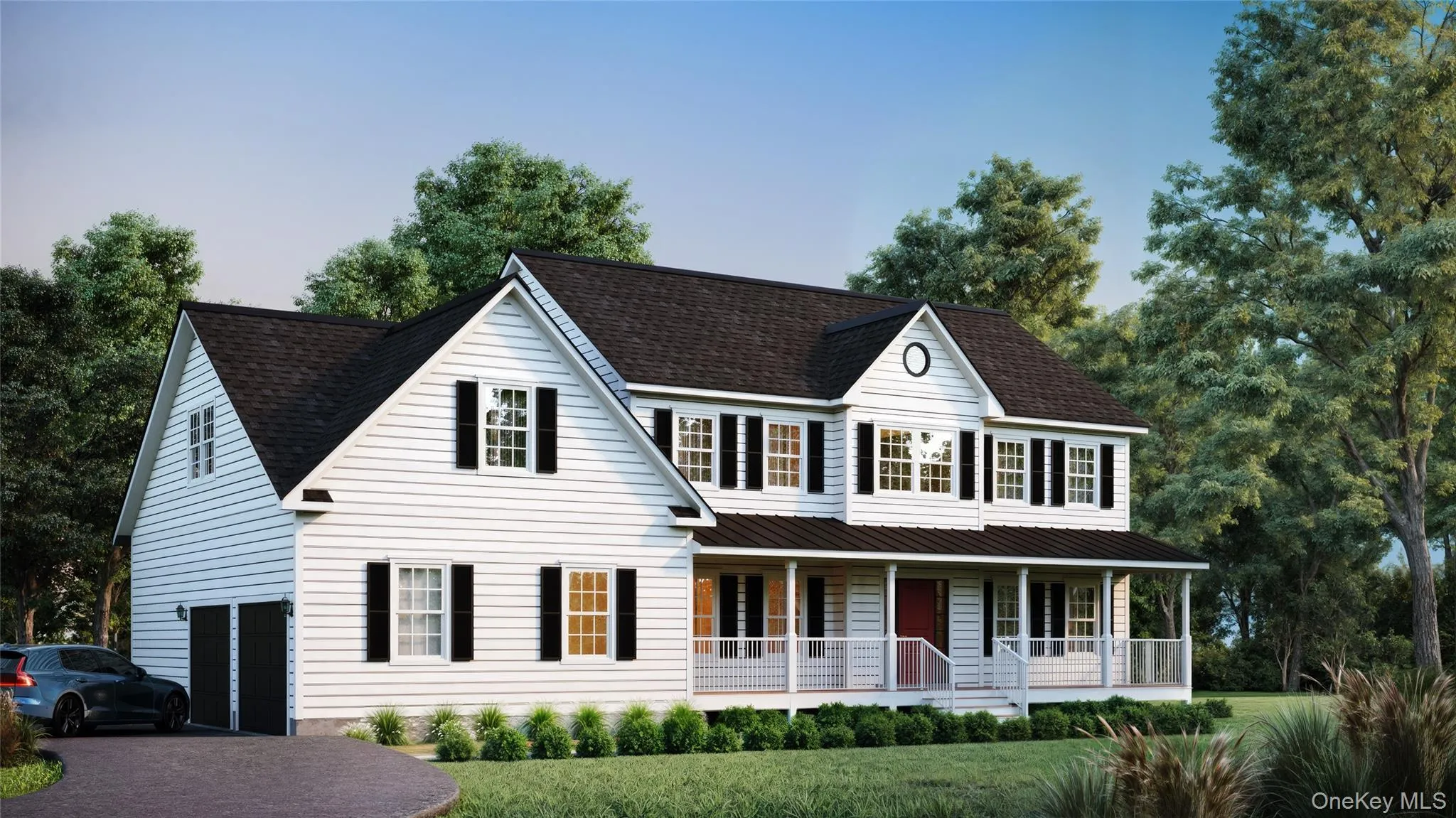 View of front of property with a porch, roof with shingles, and aphalt driveway View of front of property with a porch, roof with shingles, and aphalt driveway