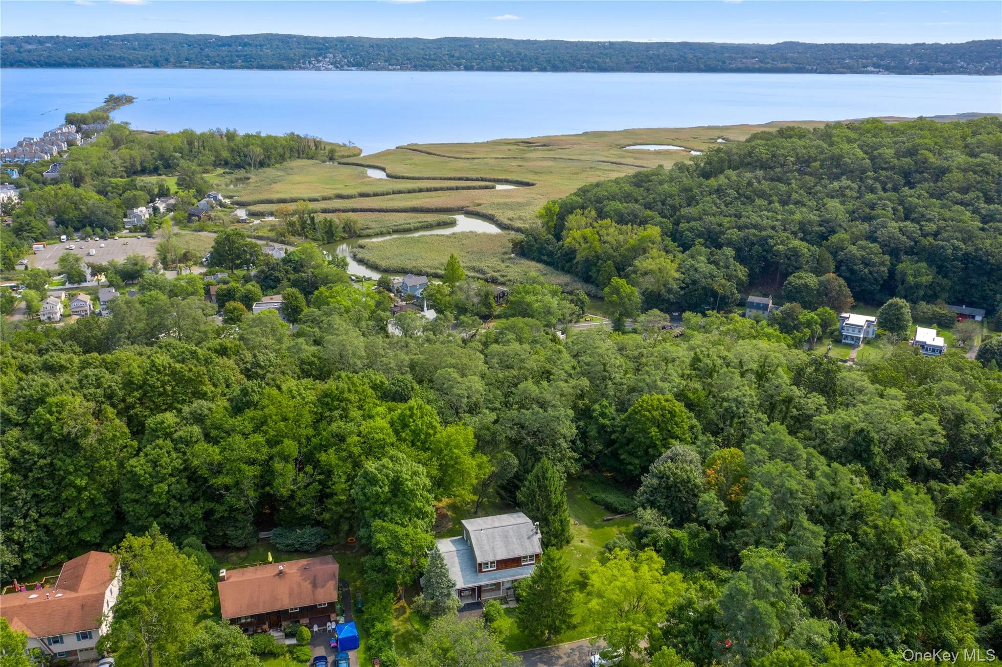 Arial view of the home's ideal location and proximity to the Hudson River and Piermont Nature Sanctuary. Arial view of the home's ideal location and proximity to the Hudson River and Piermont Nature Sanctuary.