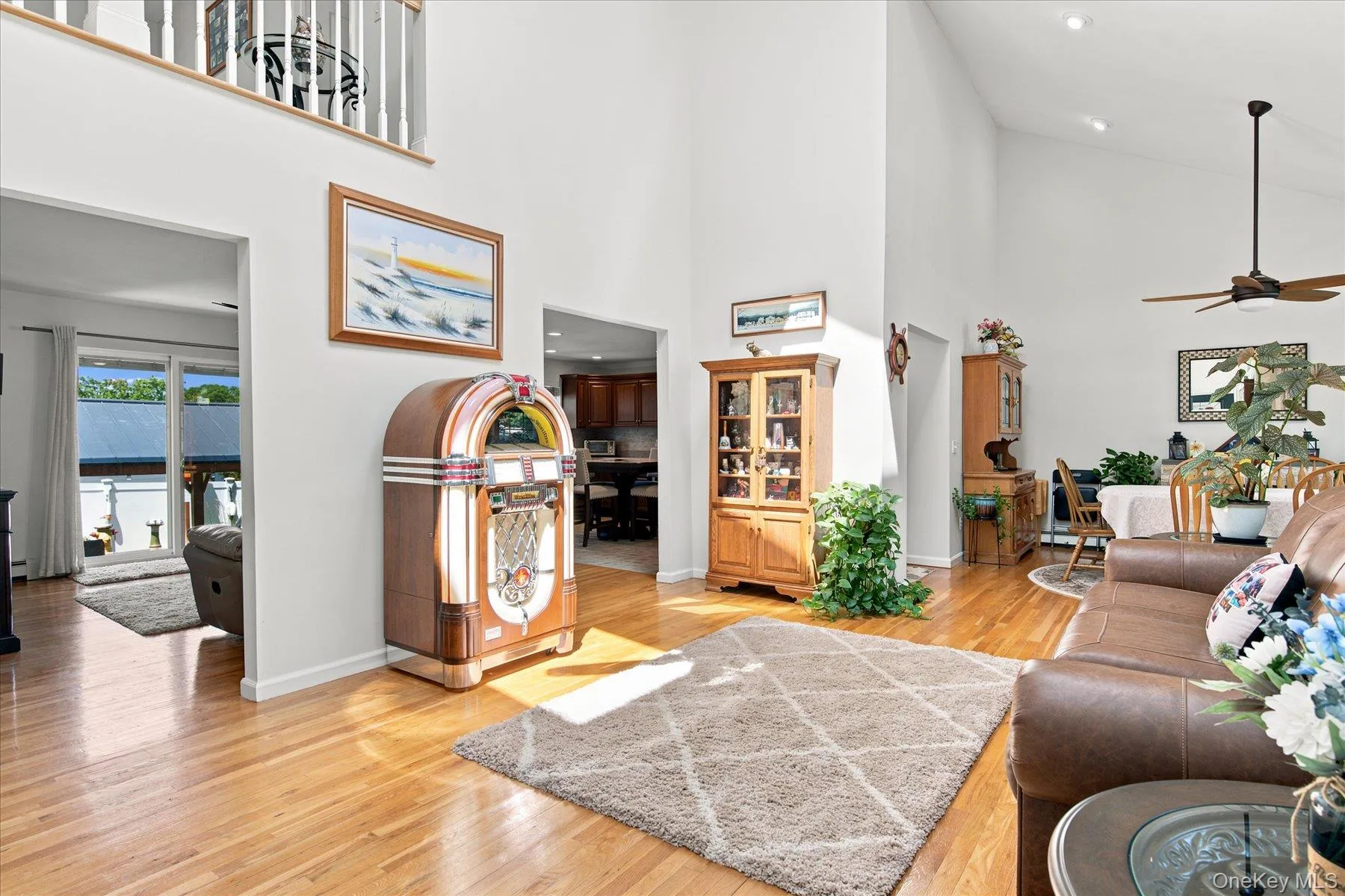 Gleaming hardwood floors, cathedral ceilings, open floor plan and high hats Gleaming hardwood floors, cathedral ceilings, open floor plan and high hats
