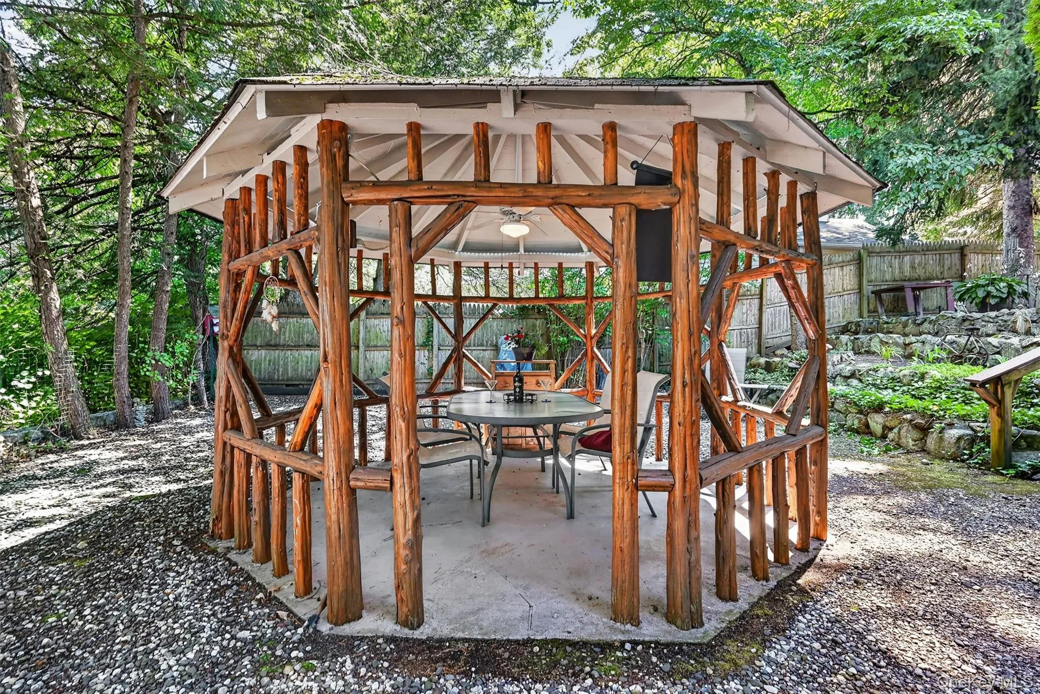 Gazebo in backyard overlooking the lake Gazebo in backyard overlooking the lake
