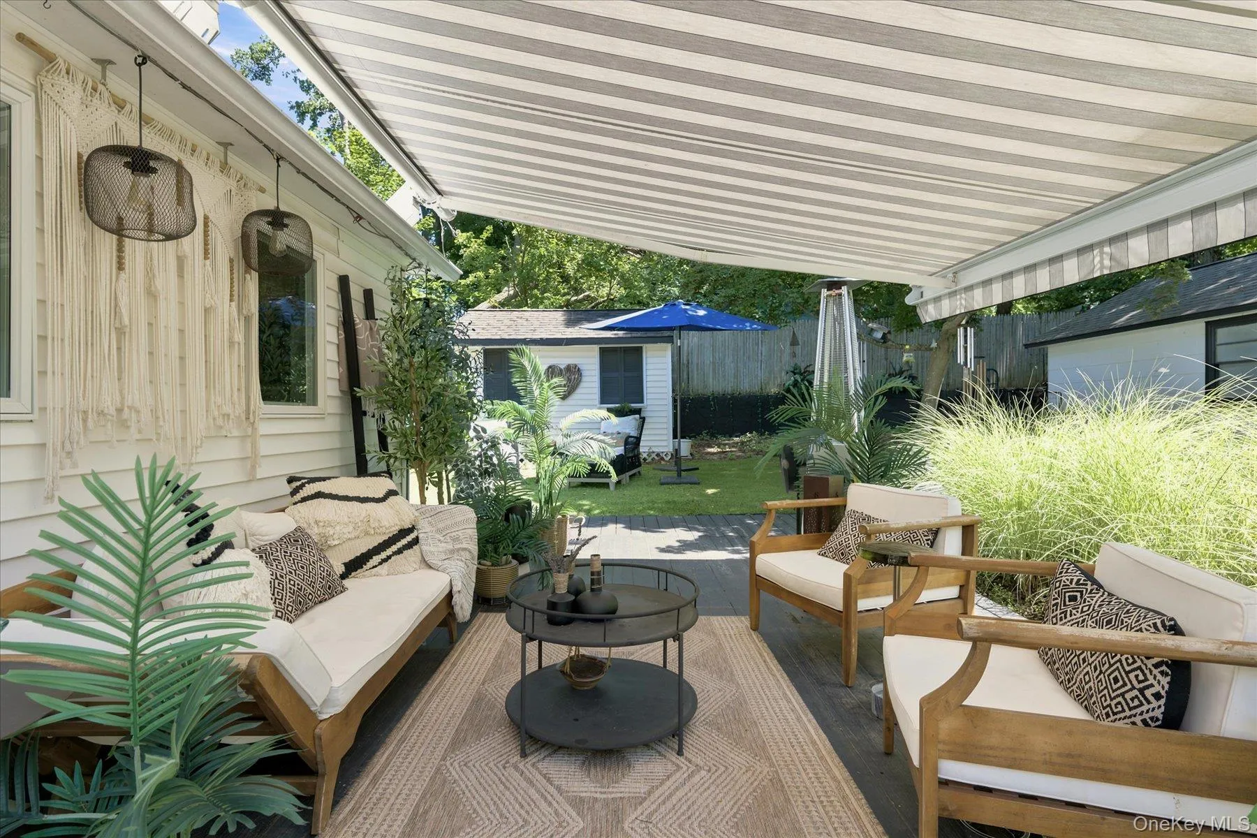 Retractable awning makes your deck like a private courtyard in all seasons and all types of weather Retractable awning makes your deck like a private courtyard in all seasons and all types of weather