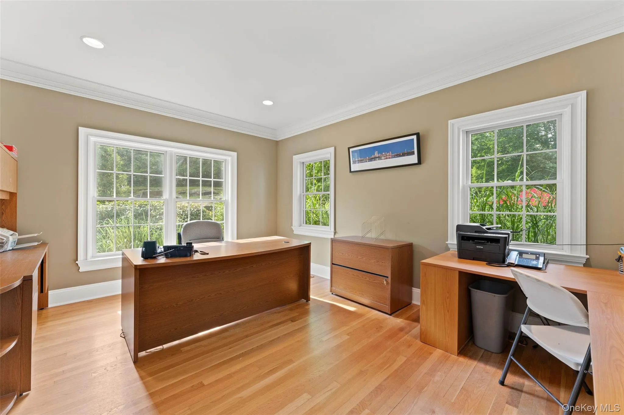 Sun-filled Home Office overlooking the gardens. Sun-filled Home Office overlooking the gardens.
