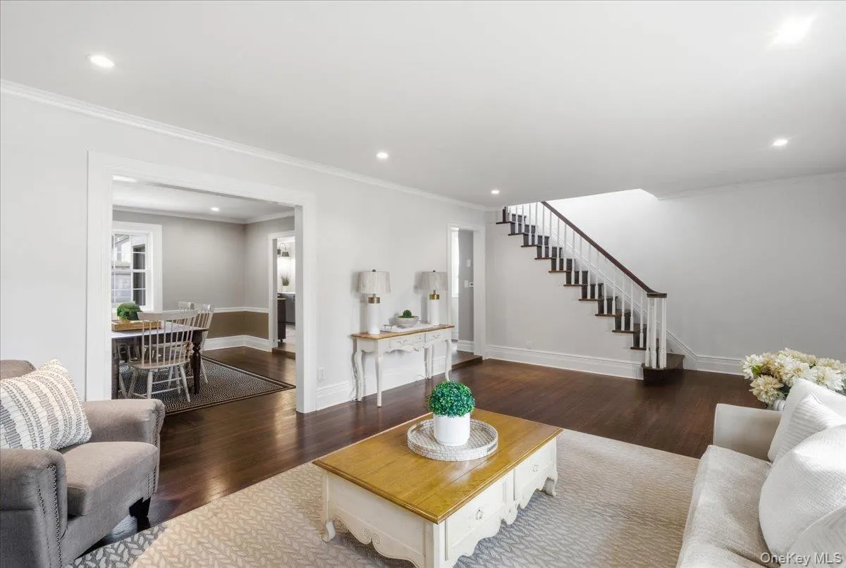 Living Room which flows to dining room and kitchen Living Room which flows to dining room and kitchen