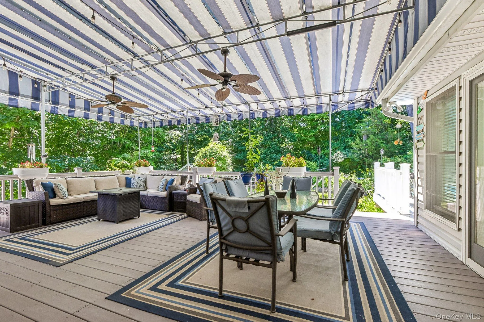 Large deck overlooking the backyard Large deck overlooking the backyard