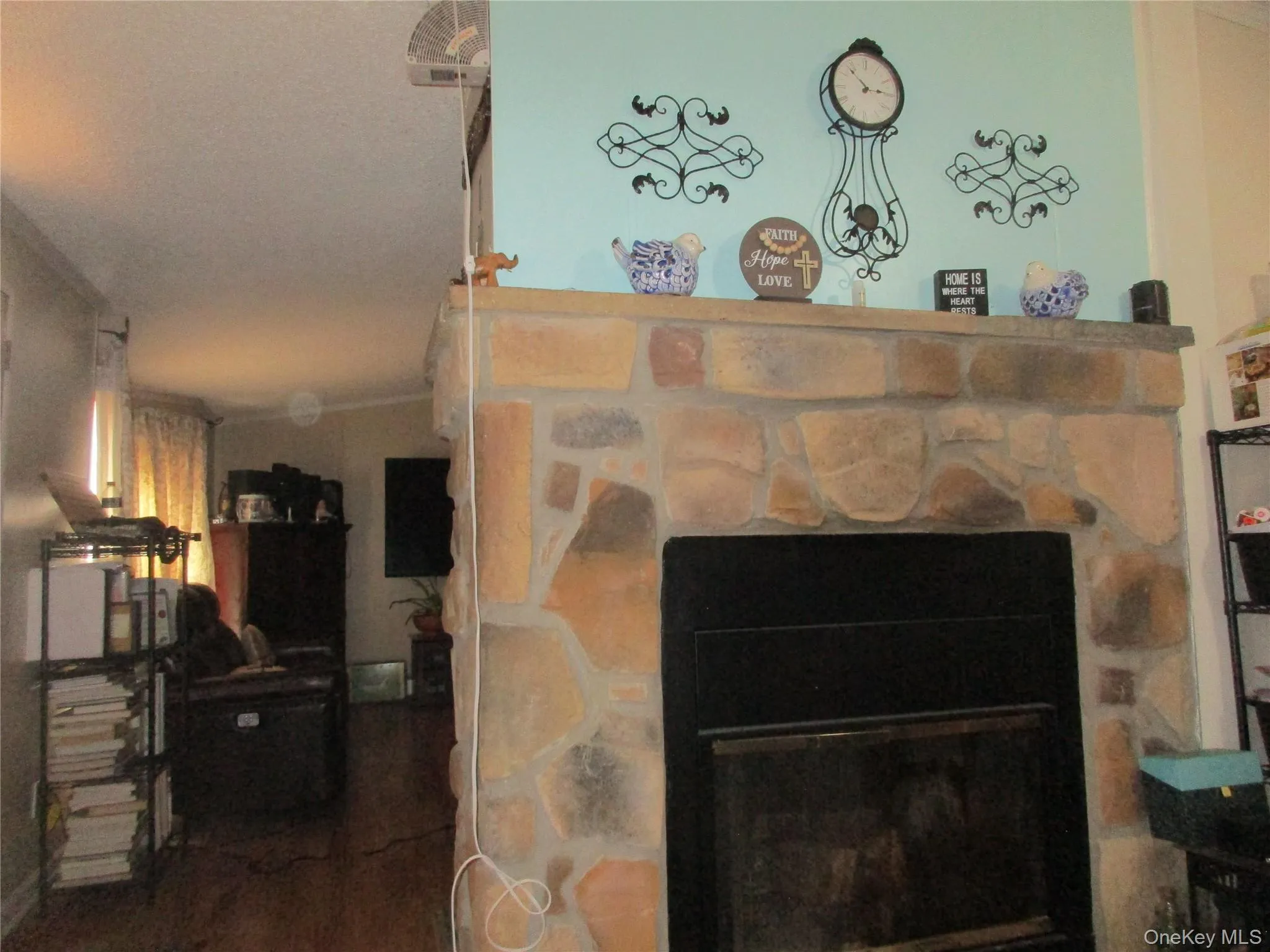 Fireplace side facing dining room Fireplace side facing dining room