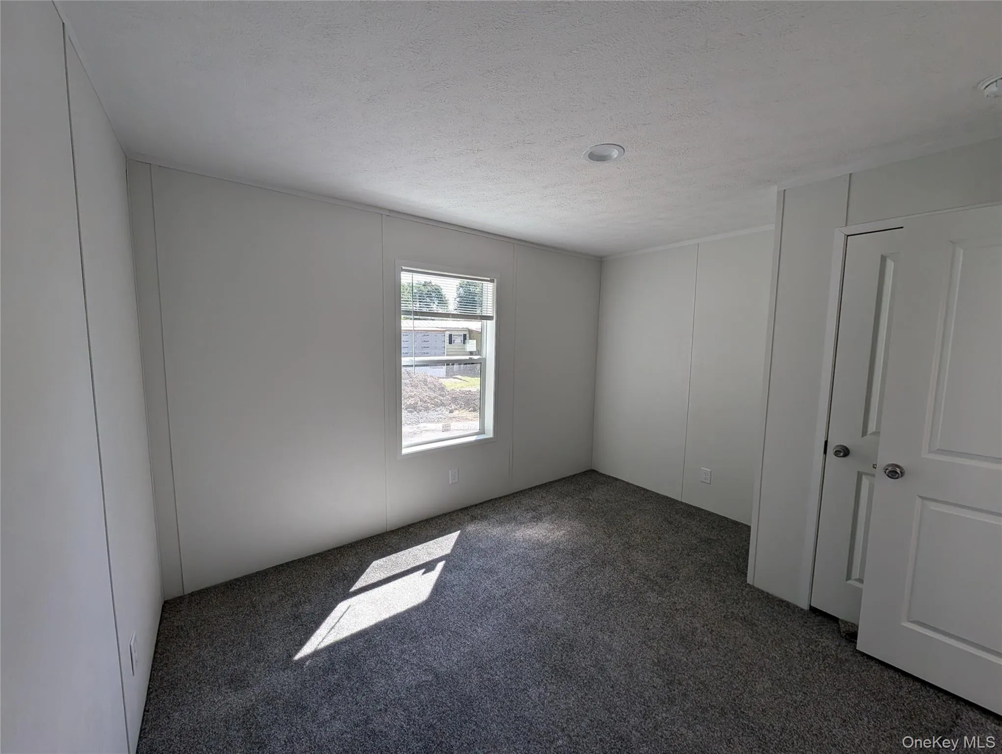 Carpeted spare room with a textured ceiling Carpeted spare room with a textured ceiling