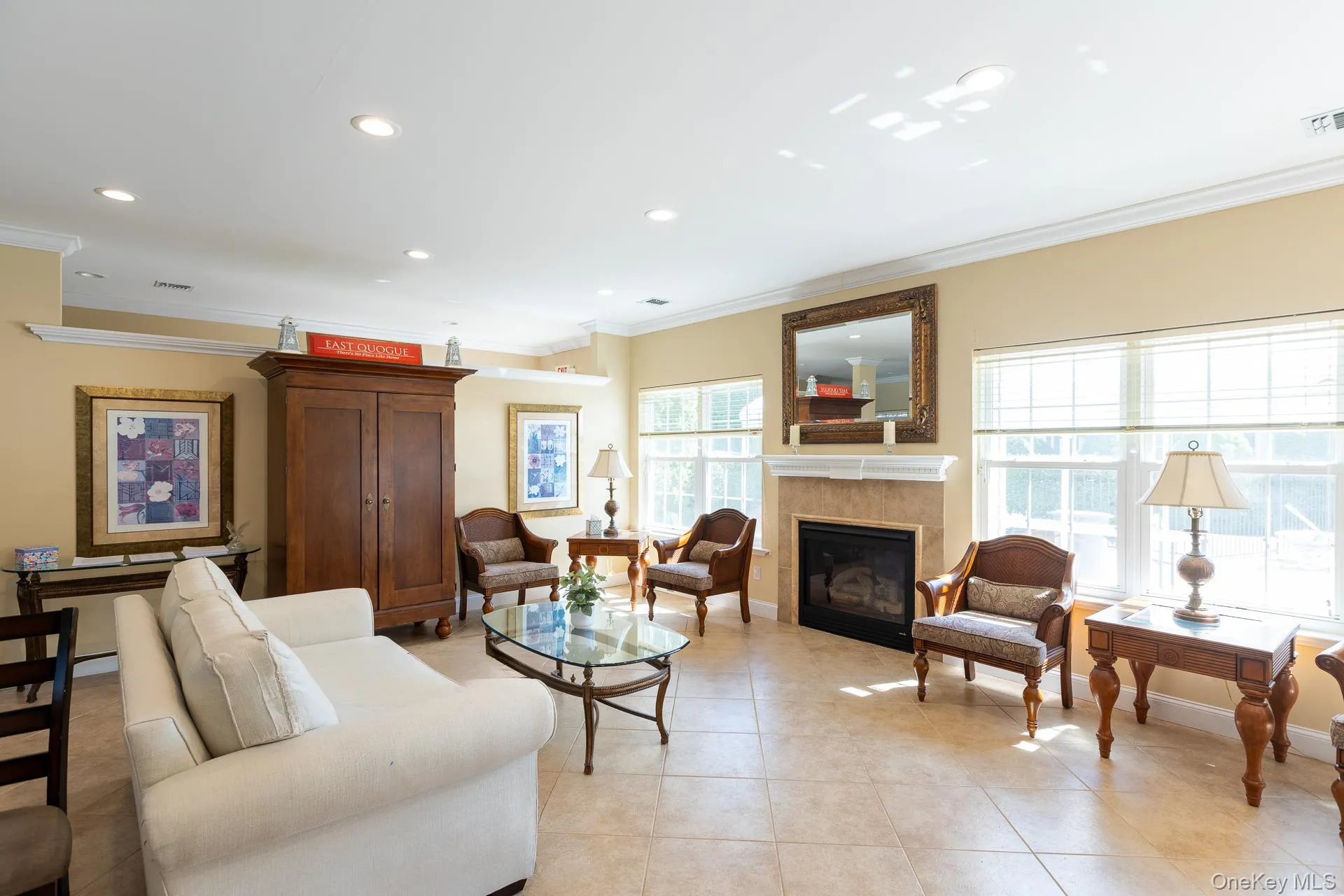 Spacious entertainment area in Clubhouse featuring a fireplace Spacious entertainment area in Clubhouse featuring a fireplace