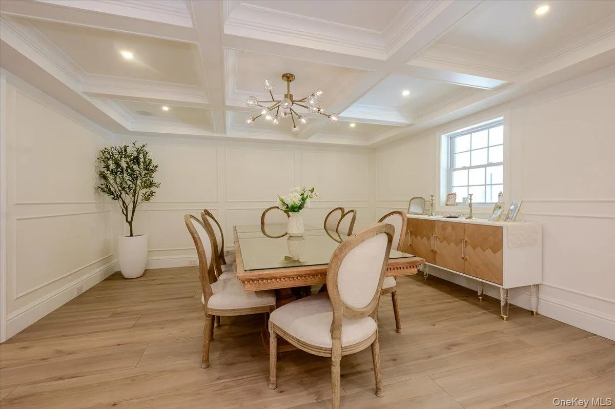 Banquet Dining Room with Custom Coffered Ceiling Banquet Dining Room with Custom Coffered Ceiling
