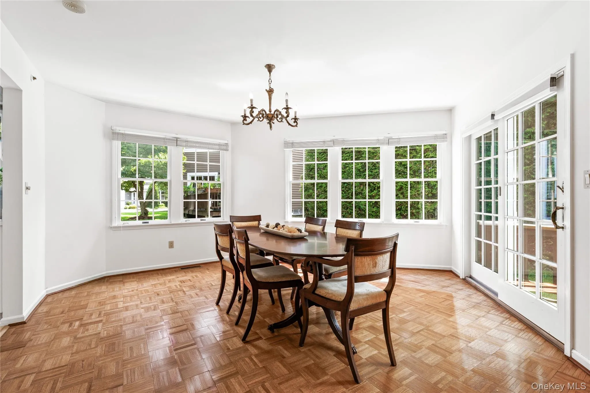 Dining room with door to the wood deck Dining room with door to the wood deck