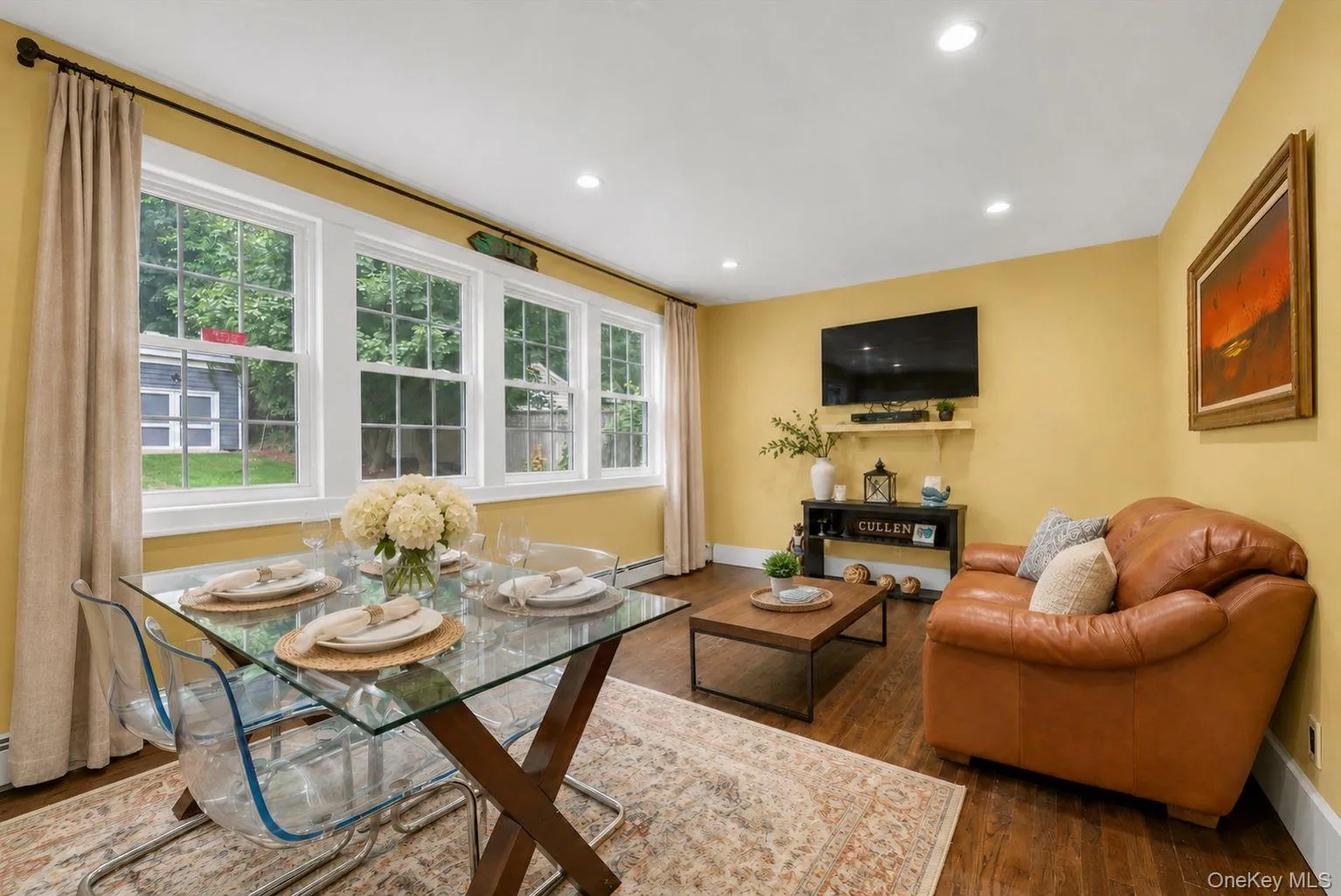 Relax in the extended den area offering views of the back yard. Relax in the extended den area offering views of the back yard.